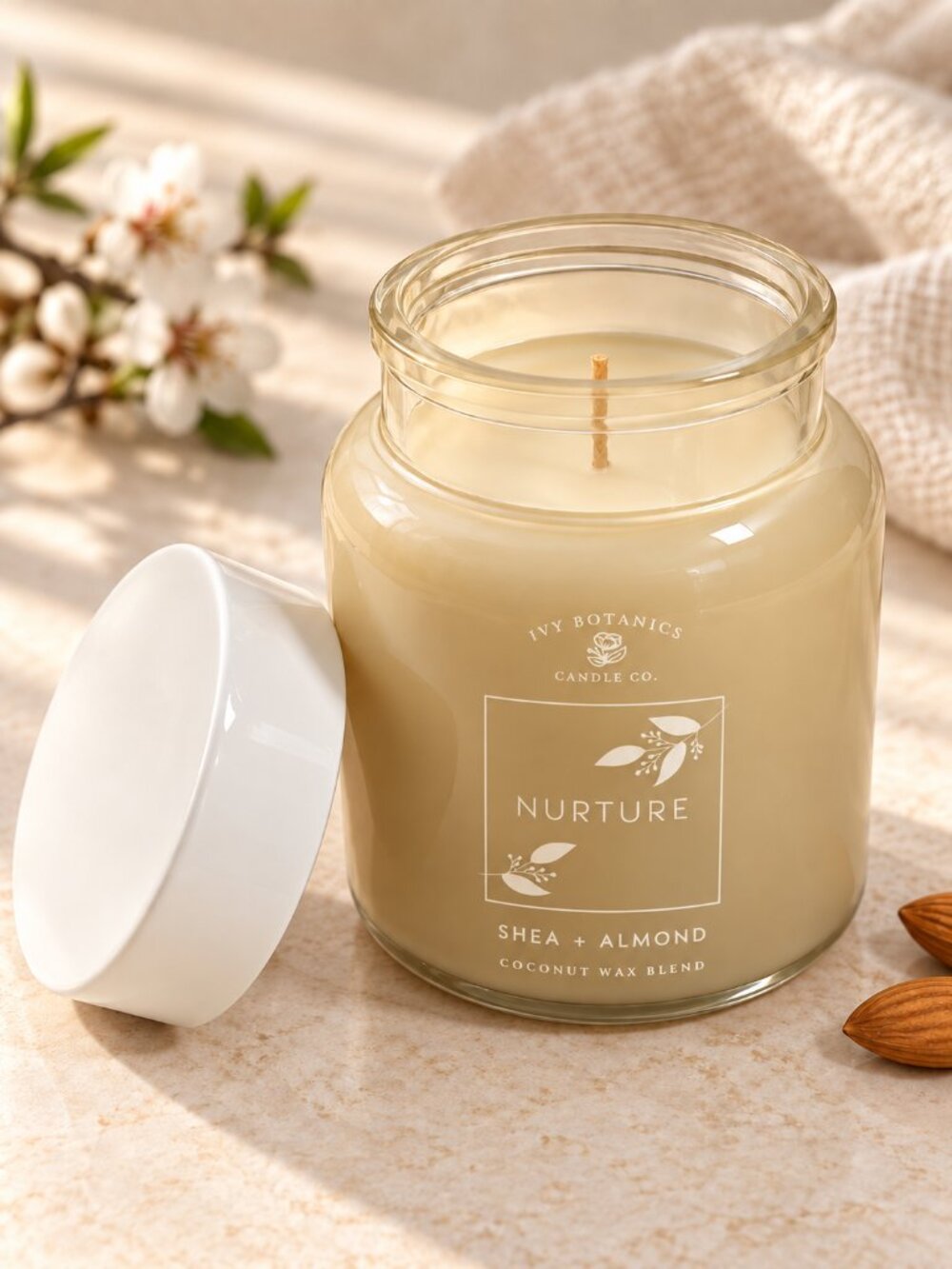 Ivy Botanics Nurture 8.7 oz Shea Almond Coconut Wax Candle
